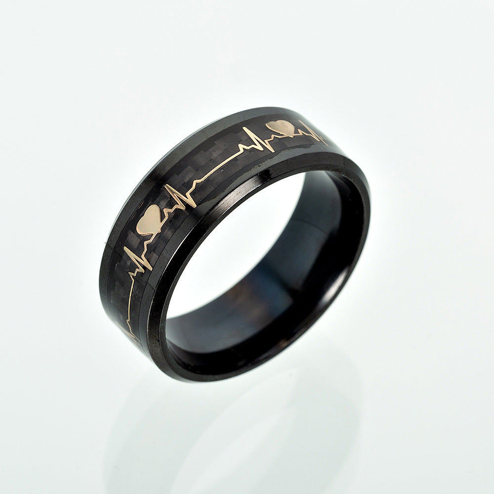 Carbon Fiber Couple Ring with ECG