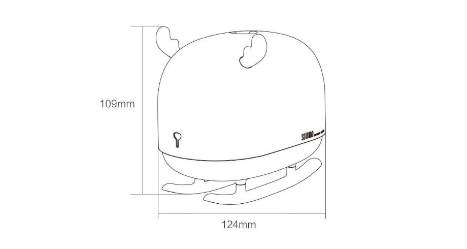 Humidificateur aromathérapie portable USB en forme de traîneau avec cerf.