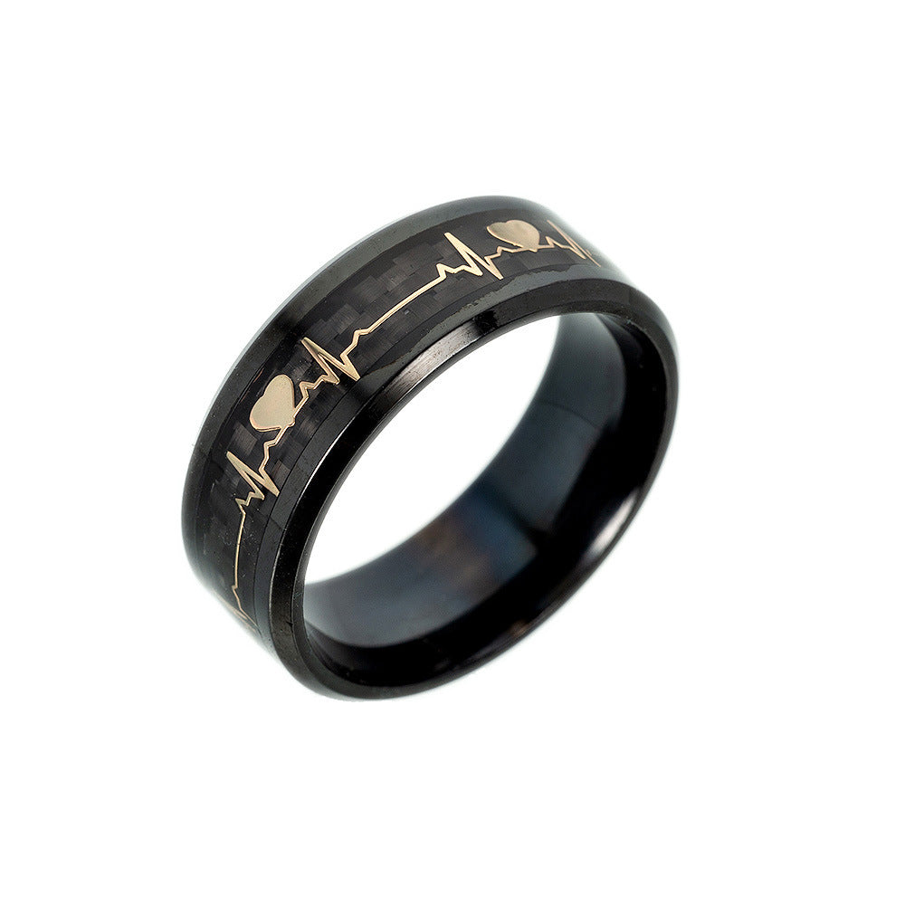 Carbon Fiber Couple Ring with ECG