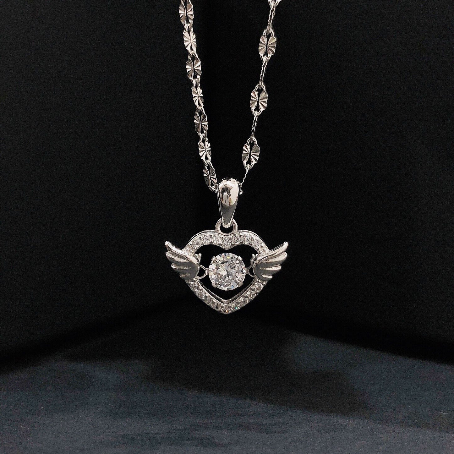 Collier en argent sterling S925 "Cœur Battant" pour femme - Amour tendre et romantique.