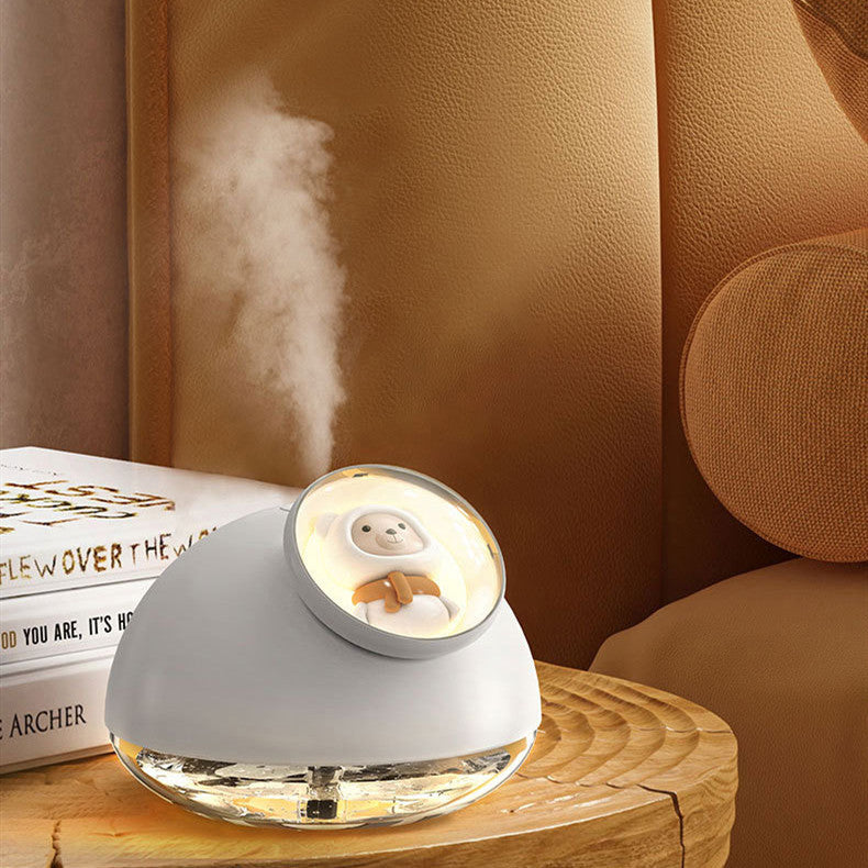 Humidificateur de Bureau avec Chargement USB, Lumière d'Ambiance et Fonction Silencieuse