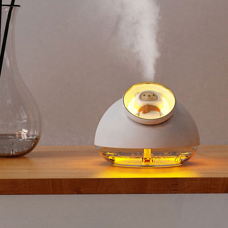 Humidificateur de Bureau avec Chargement USB, Lumière d'Ambiance et Fonction Silencieuse