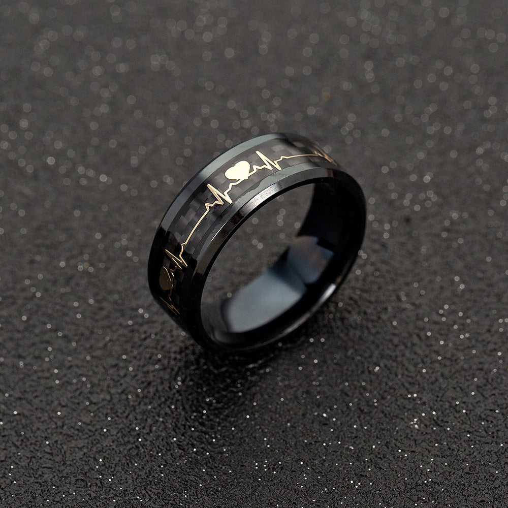 Carbon Fiber Couple Ring with ECG