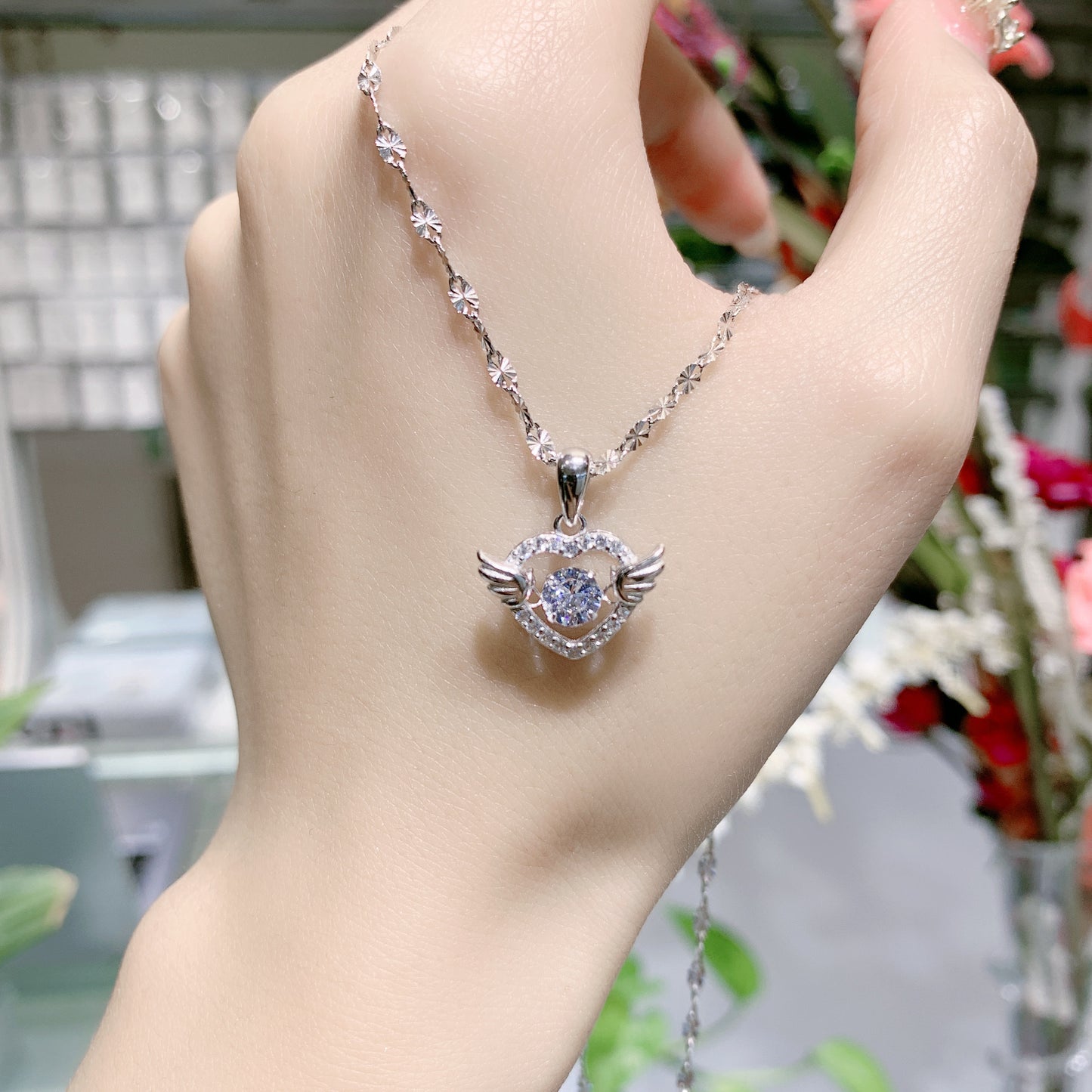 Collier en argent sterling S925 "Cœur Battant" pour femme - Amour tendre et romantique.